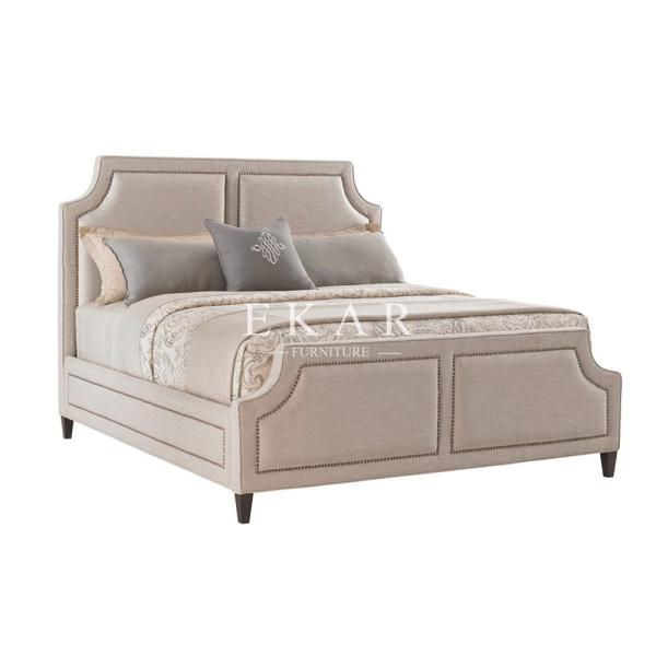 Upholstery Headboard King Size Fabric Wooden Bed