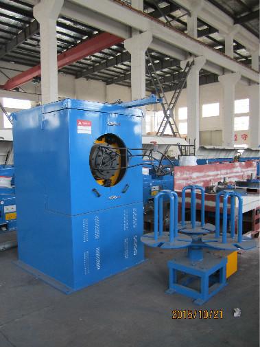 Blue Automated Steel Wire Take Up Machine With Pneumatic Brake Low Noise