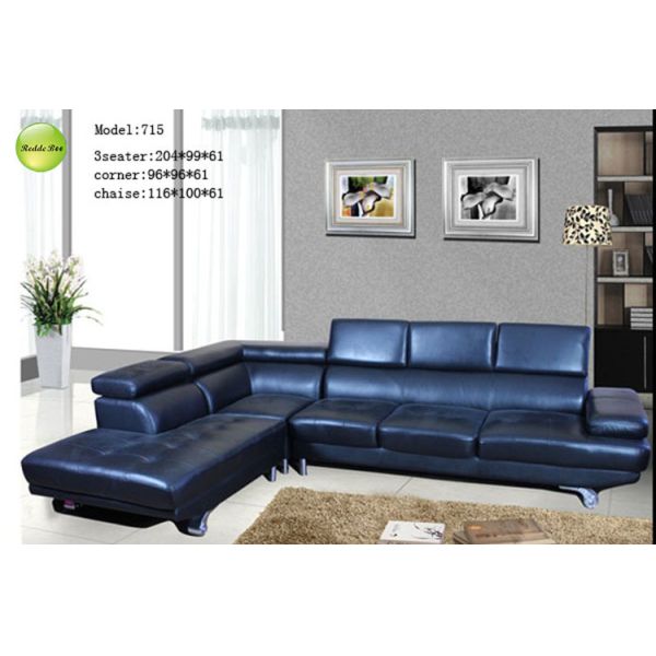 Elegant Model 715 Blue Sectional: Premium, Functional – Redefine Living Room Luxury