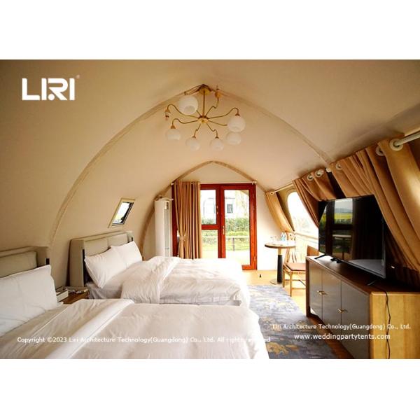Outdoor Waterproof Luxury Glamping Tents Shell Shape For Bathroom