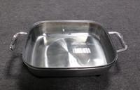 No Stick Stainless Steel Electric Frying Pan With Glass Cover , 305X380mm Size