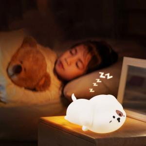 Luz Noturna Para Crianças Cute Silicone Cachorrinho Luz Noturna Com 2 Níveis De