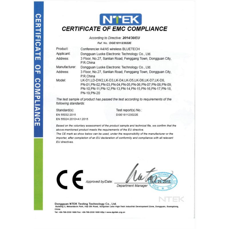 Wenzhou Qicheng Office Supplies Co., Ltd. Certifications