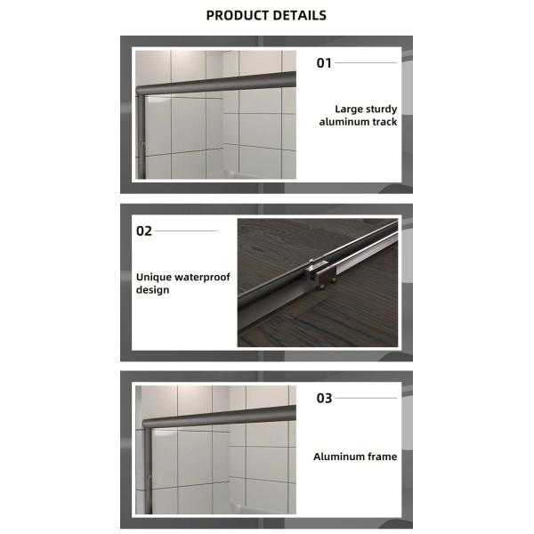 90cm Luxury One Piece Rose Gold Stainless Steel Shower Enclosure with Tempered Glass