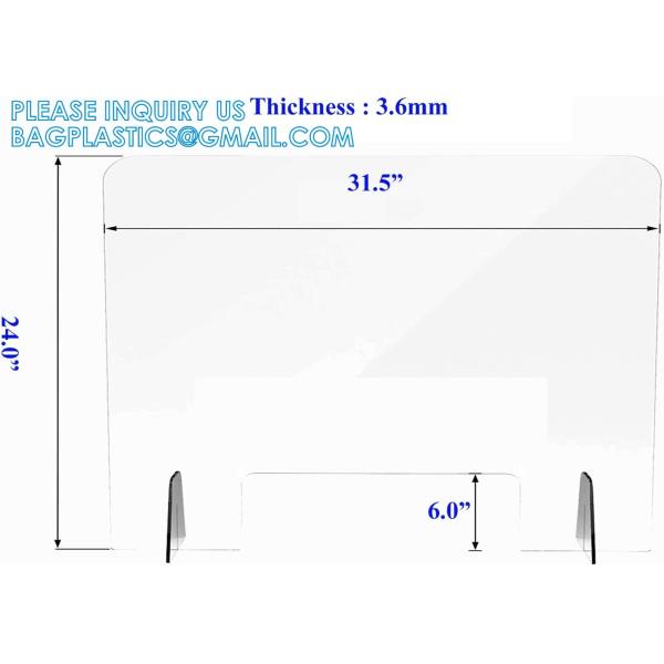 Portable Acrylic Sneeze Guard Shield Divider Perspex Screens Barrier Plastic Shield Counter, Social Distancing