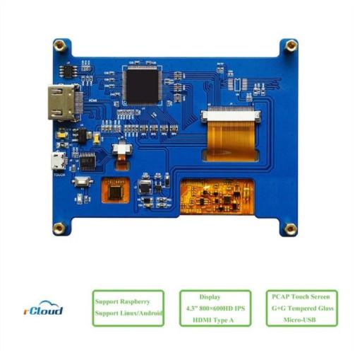4.3inch HDMI LCD Display 800x480 Pixels USB Mini PCs Multi Capacitive Touch Screen