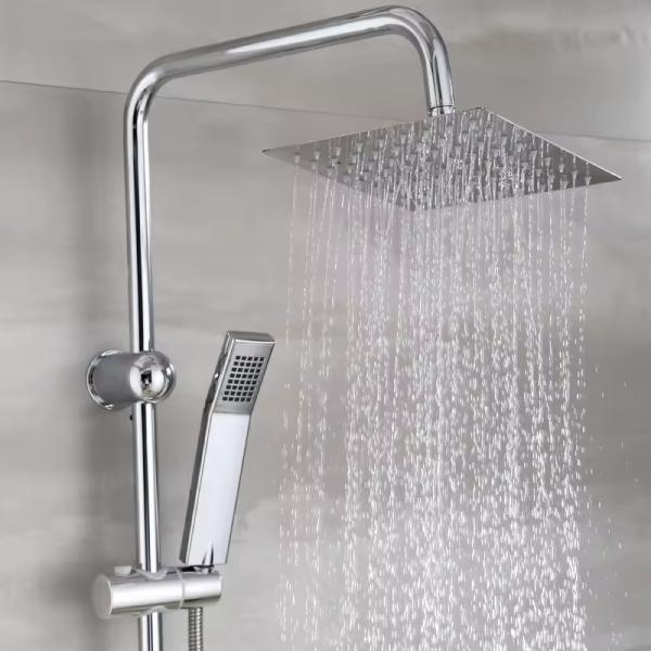 Thermostatic Mixer Shower Bathroom Chrome Plated Stainless Steel Wall Mount Faucets Taps