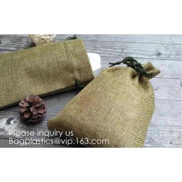 Drawstring Burlap Natrual Jute Sacks Jewelry Candy Pouch Christmas Wedding Party Favor Gift Bags