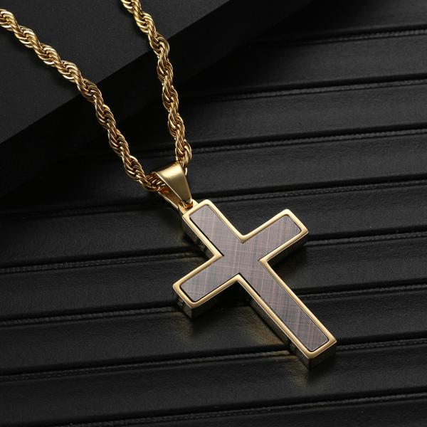 Stainless Steel Cross Pendant Mens Cross Necklace Christian Jewelry Special Design for Men