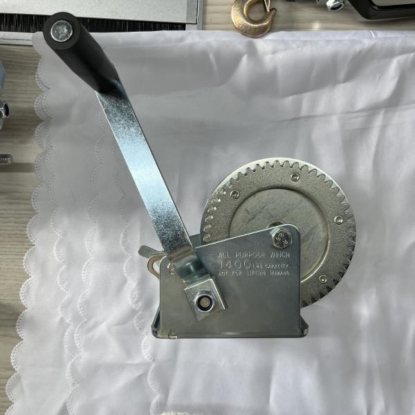 1400lbs Marine Trailer Winch Zinc Plated Hand Winch Corrosion Resistant