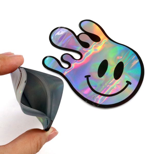 Custom Shape Die Cut 3.5g Mylar Bags | Full Color Printed Irregular Shaped Zipper Pouch for Candy Gummies Novelty Food Retail Packaging Brand OEM Manufacturer