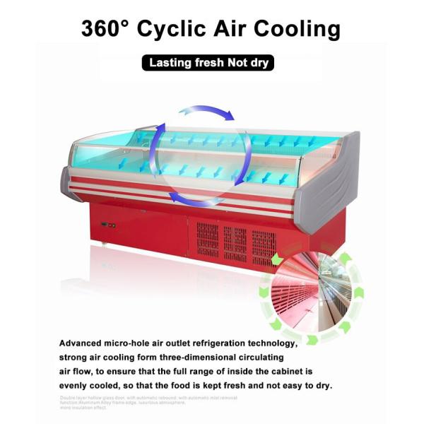 Малошумный замораживатель дисплея мяса быстрый замерзать замороженный для мясной лавки