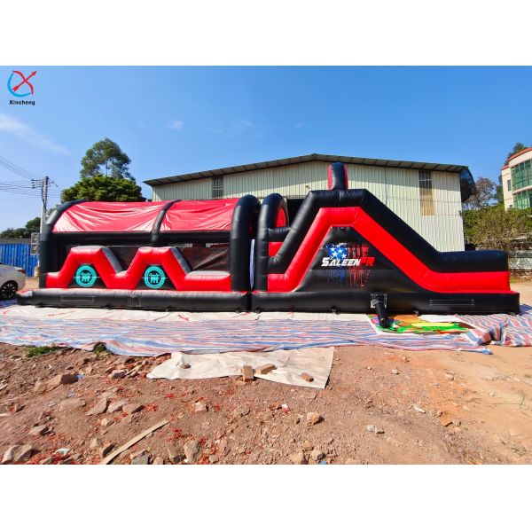 Manufacturer Long Inflatable Obstacle Course Inflatable Game Bounce House For Kids