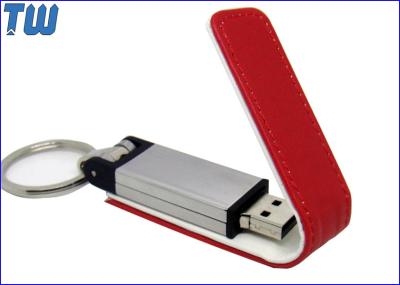 Leather Cover 8GB USB Flash Drive Free Key Ring Debossed Logo