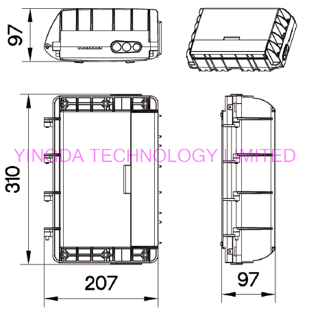 Selagem mecânica do cerco FTTH GPON da fibra ótica da montagem da parede com adaptadores do SC