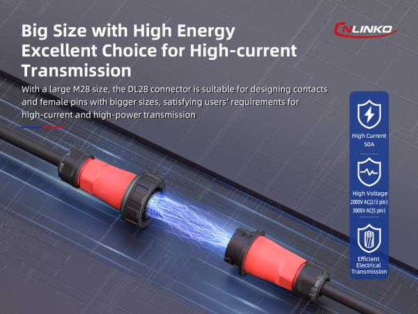 Cnlinko DL28 Series 2 3 4 5 Pin IP68 Waterproof Wire Connector Circular Aviation Plug Power Led Connectors