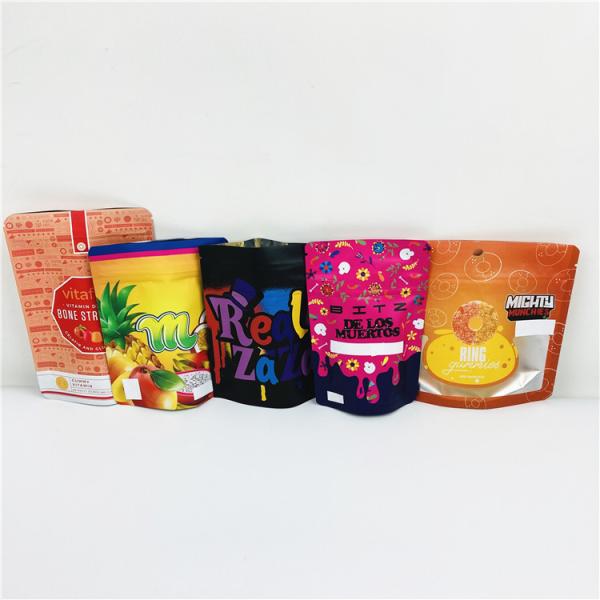 3.5g Gravnre CMYK Plastic Stand Up Bag Anti Counterfeiting For  Dry Flower