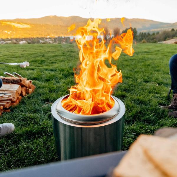 Portable 304 Stainless Steel Sliver Or Black Smoke Free Fire Pits For Cooking BBQ