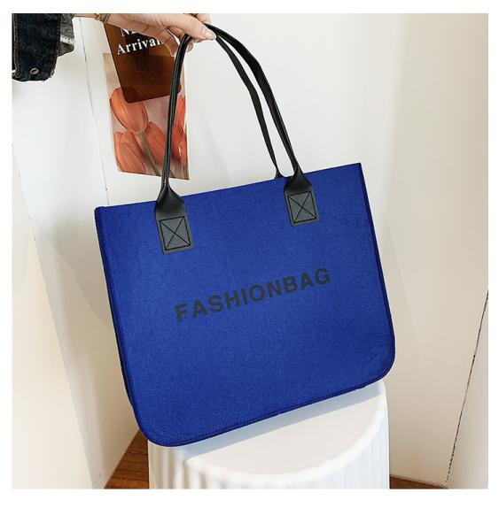 Versatile Felt Bag, Shoulder Handbag, Felt Tote Bag, Leather Strap, Shopping Bag, Large Quantity Discount Large Reusable Bags Heavy Duty Grocery Tote Bag