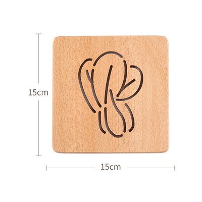 Square Round Tree Trivets Holder Luxury Design Style Wooden Heat Resistant Pads