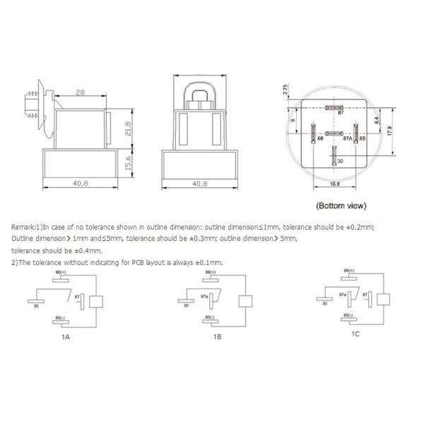 JD1914/12VDC 40A/12VDC 5Pin black color auto relay