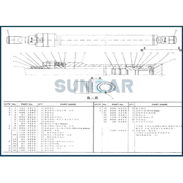 CA1261937 126-1937 1261937 Hydraulic Boom Cylinder Service Kit For C-A-T E320B