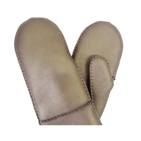 Metal Hand Sewn Winter Leather Mitten Gloves Classic Style Customized Size