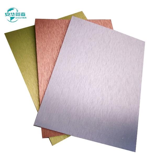 Panel compuesto de aluminio ACP cepillado con efecto espejo y capa de núcleo PE a prueba de fuego