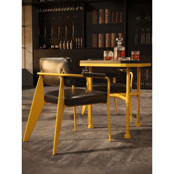 Compact BBQ Restaurant Furniture Iron Cafe Table And Chairs Customized