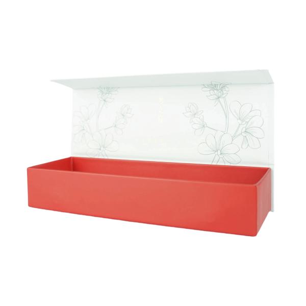 Custom Gold Foiled Logo Gift Clamshell Paper Box With Hide Magnetic Buckle Closure
