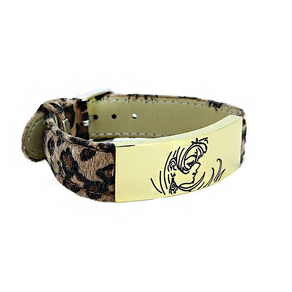 Europ American Fashion Trendy Stainless Steel Geniune PU Leather Bracelet Bangle LBL03