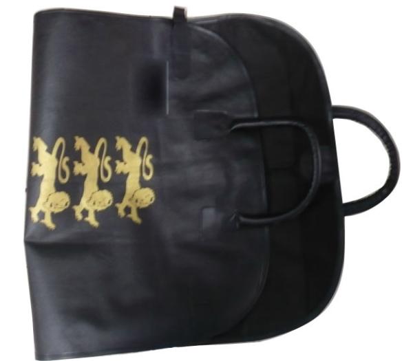 Kd 100g Unwoven Fabric Snap Fastener Closure Garment Dress Bag With Leather Handle