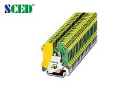 Verde e amarelo à terra do parafuso Calibre de diâmetro de fios 26-10 M3 do bronze 6.2mm dos blocos de terminais 4mm2 do trilho do ruído