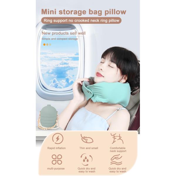 Lightweight Air Inflatable Travel Neck Pillow with Customized Color and Storage Box