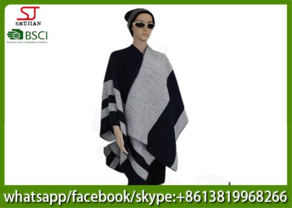 560g 130*130cm 100%Acrylic woven jacquard word poncho hot sale new style  keep warm fashion scarf