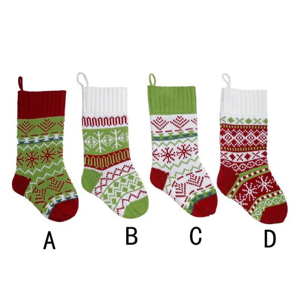 Knitted Christmas Stockings Home Decoration Candy Bag Ornament Christmas Socks