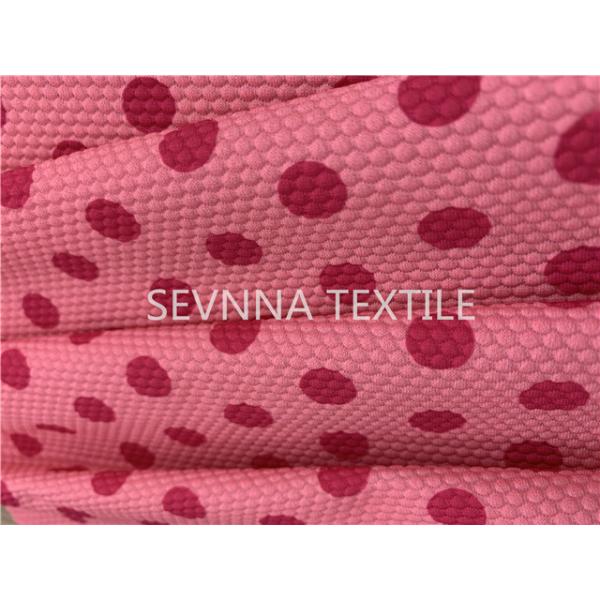 Polyester Micro Fiber Pink Recycled Swimwear Fabric Breathable For Ladies