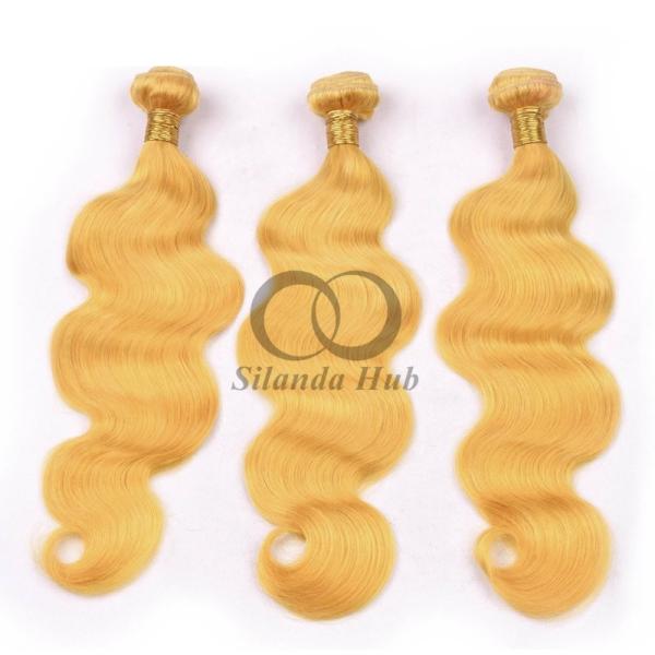 Yellow Body Wave Remy Human Hair Bundles Sew In Weave Bundles Brazilian Bundle Deals