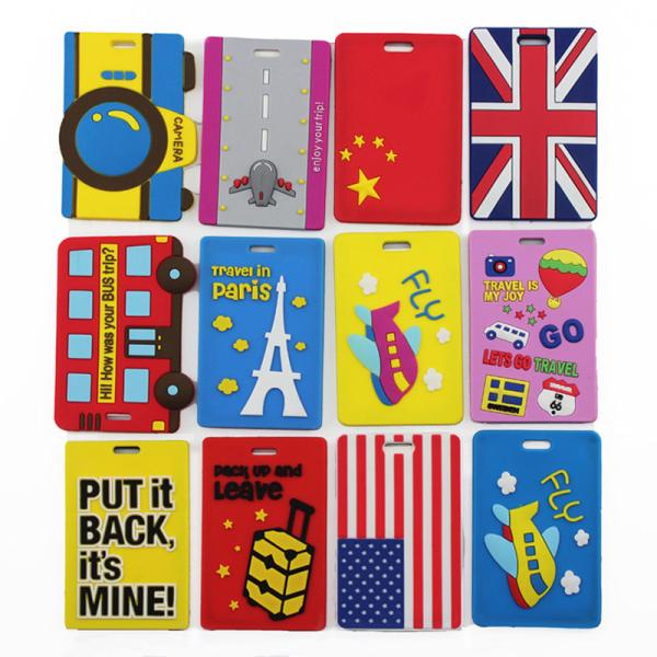 Promotional Standard Size Soft Cheap Custom PVC Luggage Tag Wholesale