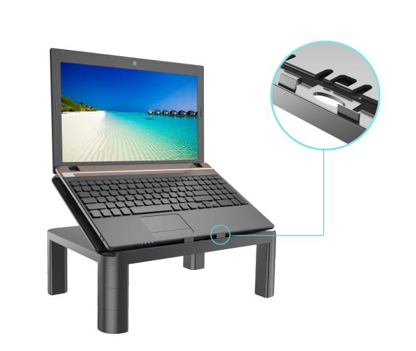 ROHS L280mm Black Monitor Stand Riser Adjustable Easy Installation