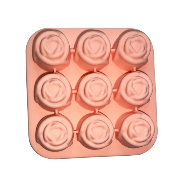 Pequeña cavidad sostenible 9 de Rose Shaped Ice Cubes Maker del silicón 1,2 pulgadas