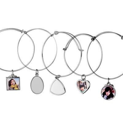 Mujeres Brazaletes de joyería Varias formas Sublimación Brazaletes de metal en blanco