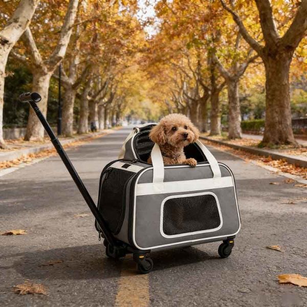 B2B Wholesale Foldable Pet Stroller–Lightweight Wheeled Travel Carrier with Breathable Mesh for Pets