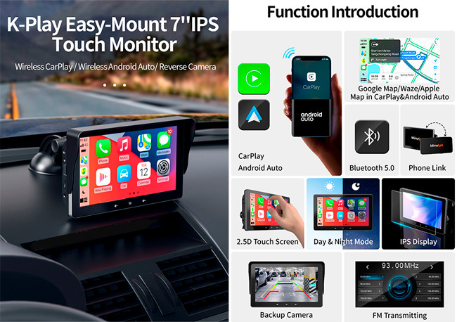 Навигация Яблоко Carplay Bluetooth WIFI FM Carplay системы Linux портативная беспроводная