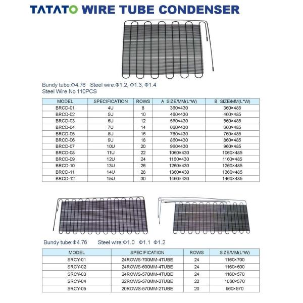 R134a R600a Wire on Tube Condenser Coated for Home Refrigerator Freezer