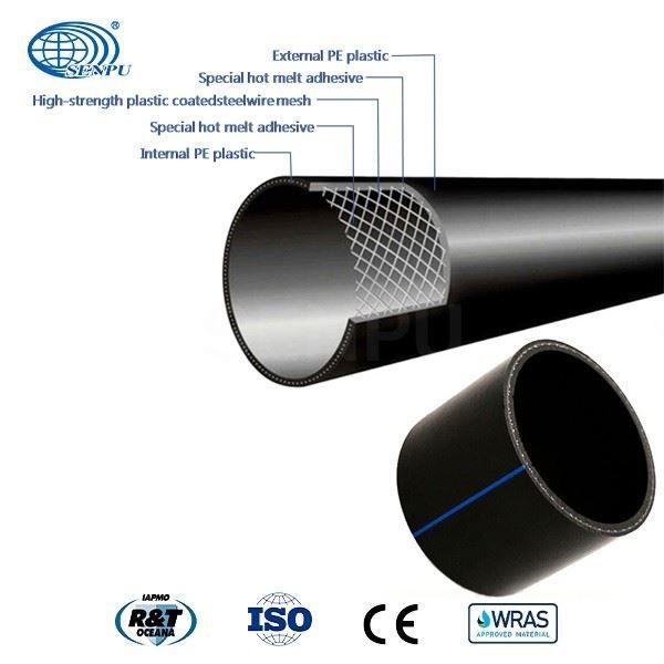 CJ/ T189 Steel Wire Mesh Reinforced PE Composite Pipe 5.8m For Water Supply