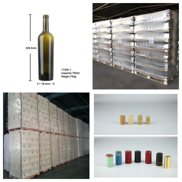 Cork Top Empty Wine Glass Bottle 750ml  For Grand Reserve 720g 1725K-1