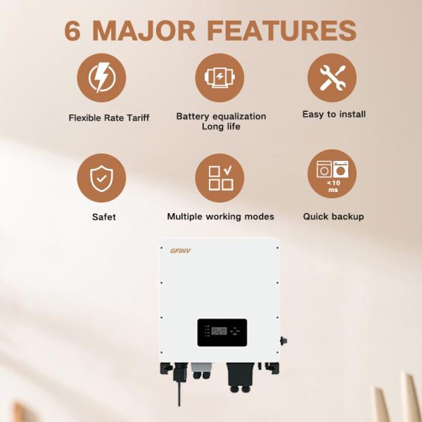 50Hz/60Hz Hybrid Solar Inverters Grid Tied Hybrid Inverter For Home Appliance
