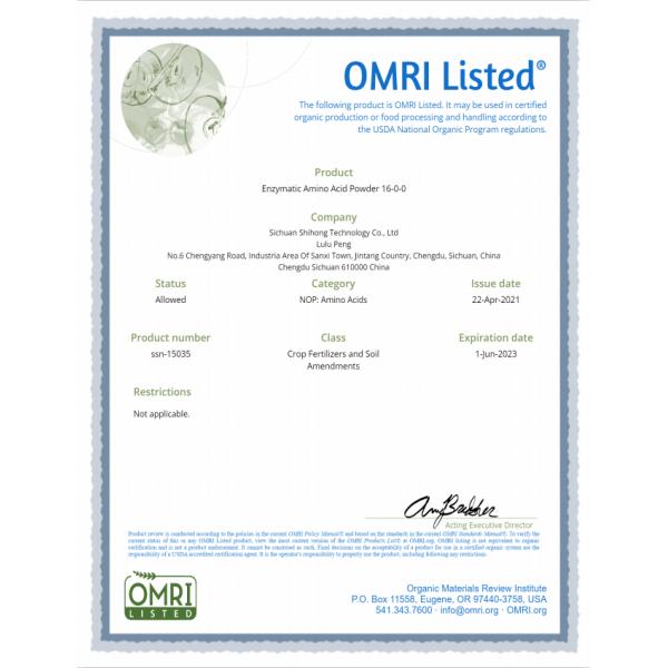 Plant Source PH4-6 Total 80% Amino Acid Powder 16-0-0 Yellow Powder Chloride Free 65072-01-7