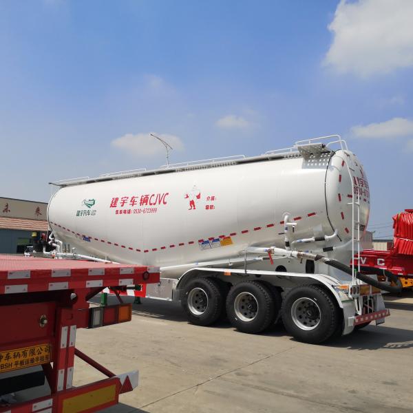 Pneumatic Dry Bulk Powder Cement Semi Trailer Tanker Truck To Mozambique